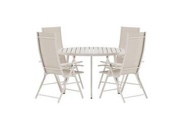 Runt matbord Giardini 120 cm Utomhus med 4 Levanzo Karmstol - Utemöbler - Utegrupp - Matgrupper utomhus