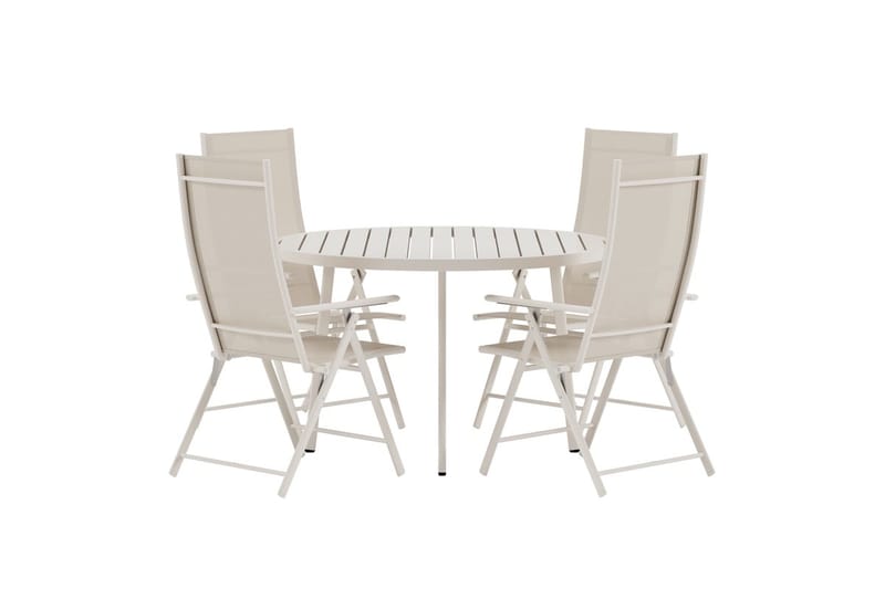 Runt matbord Giardini 120 cm Utomhus med 4 Levanzo Karmstol - Utemöbler - Utegrupp - Matgrupper utomhus