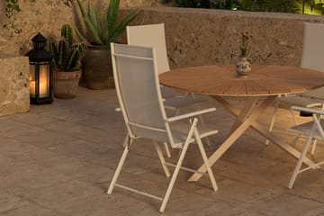 Runt matbord Mexico 140 cm Utomhus med 4 Levanzo Karmstol - Utemöbler - Utegrupp - Matgrupper utomhus