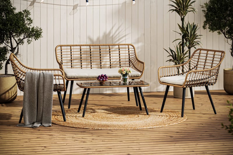 Sammy Soffgrupp Utomhus  4-sits - Beige - Utemöbler - Utegrupp - Loungegrupp