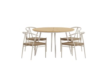 San Vito Matbord Utomhus 120 cm med 4 Matstol Alfons - Utemöbler - Utegrupp - Matgrupper utomhus