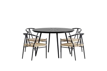 San Vito Matbord Utomhus 120 cm med 4 Matstol Alfons - Utemöbler - Utegrupp - Matgrupper utomhus
