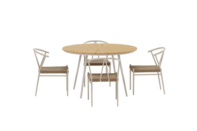 San Vito Matbord Utomhus 120 cm med 4 Matstol Alfons - Utemöbler - Utegrupp - Matgrupper utomhus