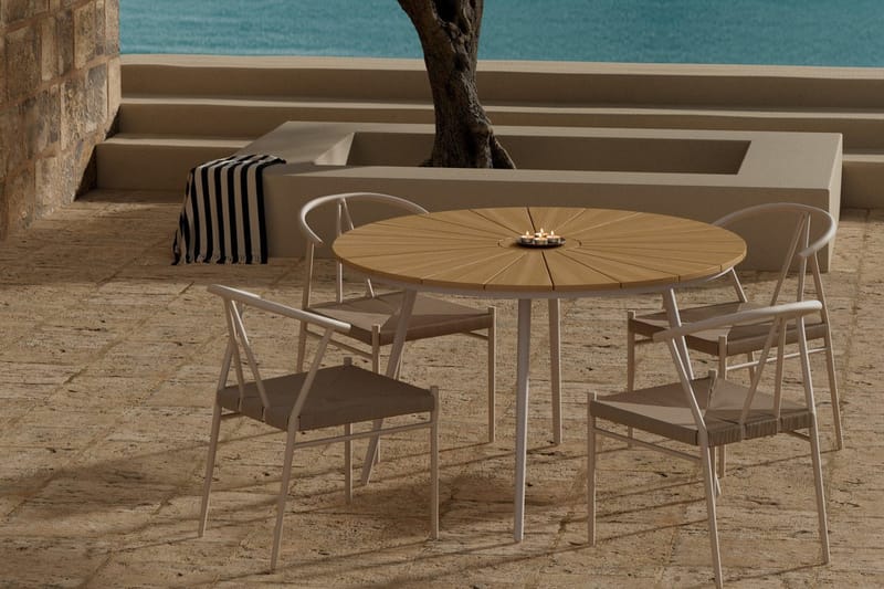 San Vito Matbord Utomhus 120 cm med 4 Matstol Alfons - Utemöbler - Utegrupp - Matgrupper utomhus