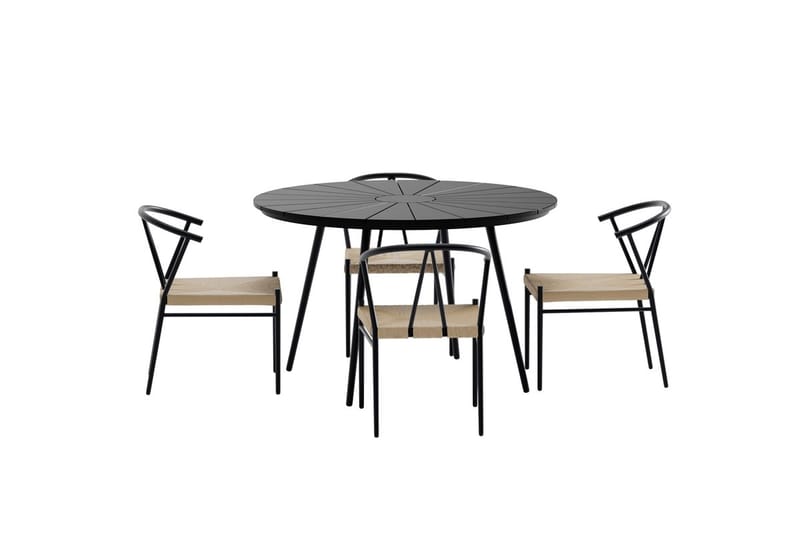 San Vito Matbord Utomhus 120 cm med 4 Matstol Alfons - Utemöbler - Utegrupp - Matgrupper utomhus