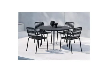 San Vito Matbord Utomhus 120 cm med 4 Peking Karmstol - Utemöbler - Utegrupp - Matgrupper utomhus