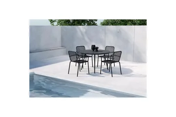 San Vito Matbord Utomhus 120 cm med 4 Peking Karmstol - Utemöbler - Utegrupp - Matgrupper utomhus