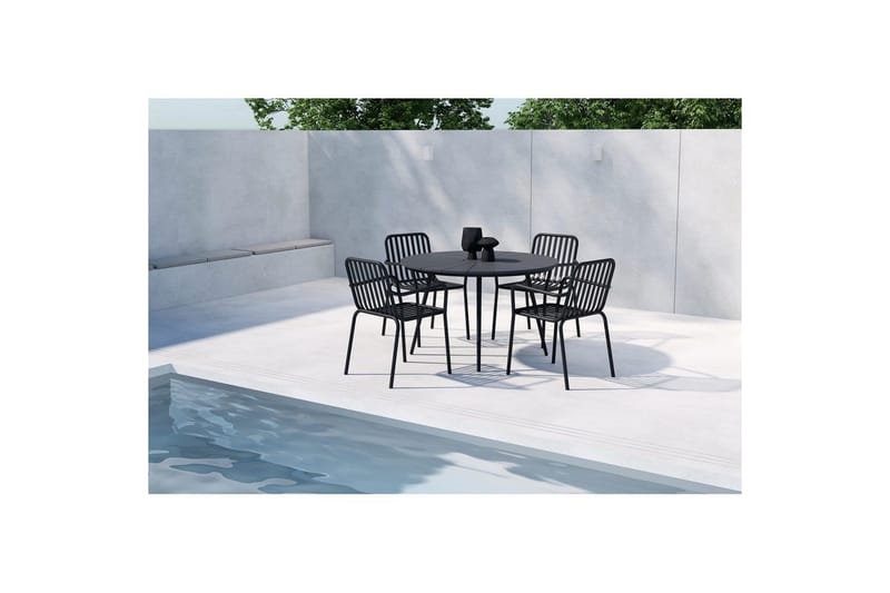 San Vito Matbord Utomhus 120 cm med 4 Peking Karmstol - Utemöbler - Utegrupp - Matgrupper utomhus