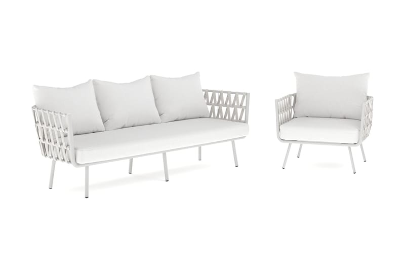 Sandina Soffgrupp 3-sits + Fåtölj - Beige - Utemöbler - Utegrupp - Loungegrupp