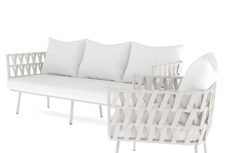 Sandina Soffgrupp 3-sits + Fåtölj - Beige - Utemöbler - Utegrupp - Loungegrupp