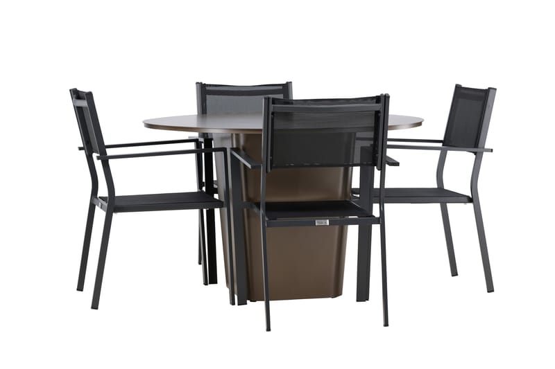 Santa Fe Matgrupp Utomhus + 4 Copacabana Utestolar - Brun - Utemöbler - Utegrupp - Matgrupper utomhus