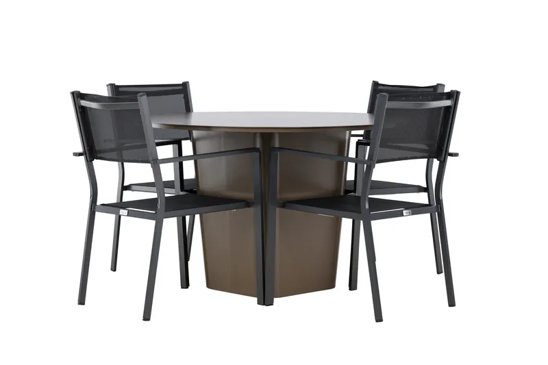 Santa Fe Matgrupp Utomhus + 4 Copacabana Utestolar - Brun - Utemöbler - Utegrupp - Matgrupper utomhus
