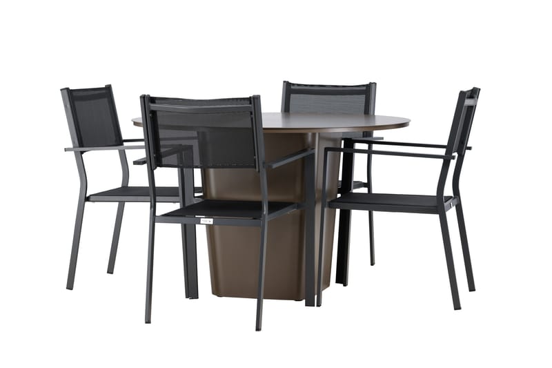 Santa Fe Matgrupp Utomhus + 4 Copacabana Utestolar - Brun - Utemöbler - Utegrupp - Matgrupper utomhus