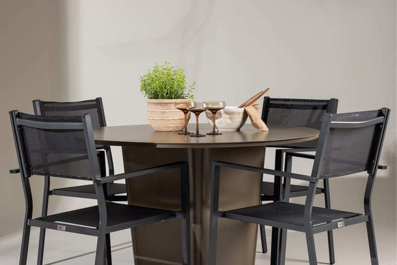 Santa Fe Matgrupp Utomhus + 4 Copacabana Utestolar - Brun - Utemöbler - Utegrupp - Matgrupper utomhus