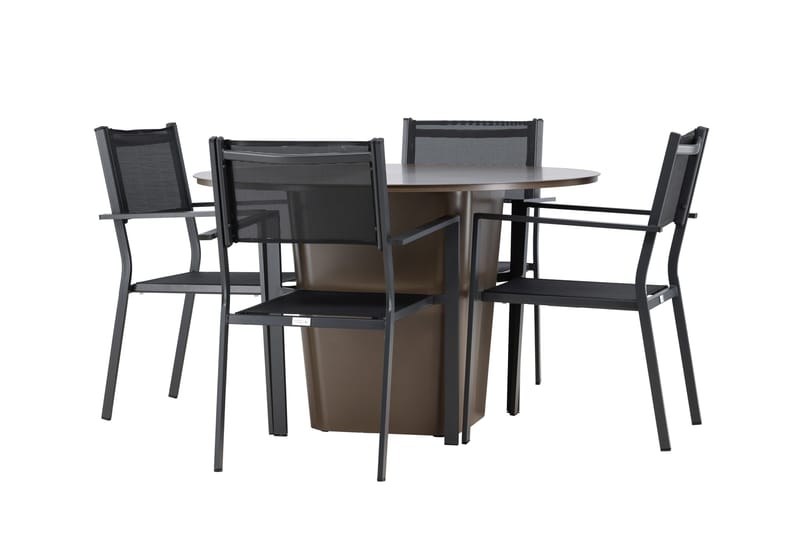 Santa Fe Matgrupp Utomhus + 4 Copacabana Utestolar - Brun - Utemöbler - Utegrupp - Matgrupper utomhus