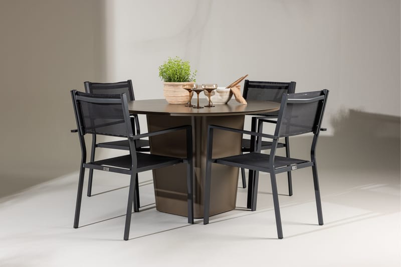 Santa Fe Matgrupp Utomhus + 4 Copacabana Utestolar - Brun - Utemöbler - Utegrupp - Matgrupper utomhus