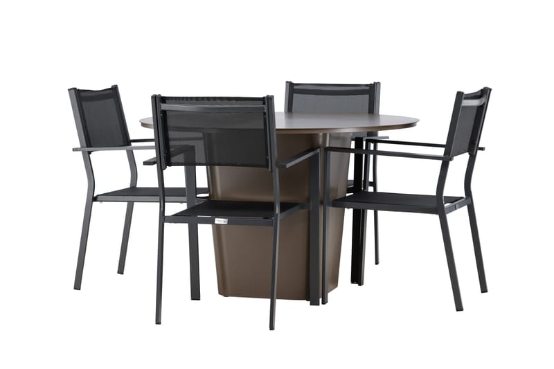 Santa Fe Matgrupp Utomhus + 4 Copacabana Utestolar - Brun - Utemöbler - Utegrupp - Matgrupper utomhus