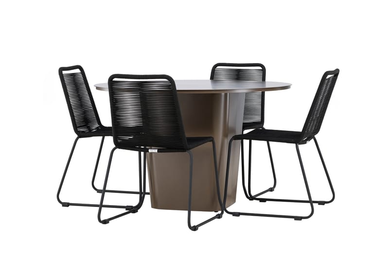 Santa Fe Matgrupp Utomhus + 4 Utestolar - Brun - Utemöbler - Utegrupp - Matgrupper utomhus