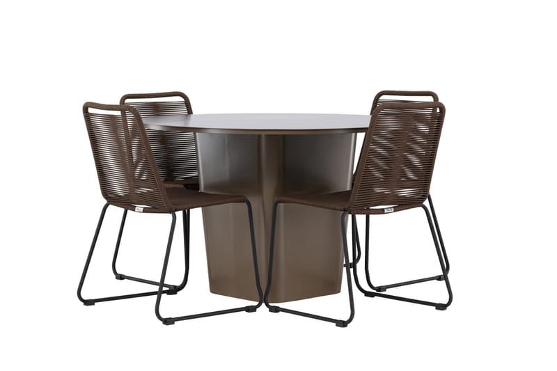 Santa Fe Matgrupp Utomhus + 4 Utestolar - Brun - Utemöbler - Utegrupp - Matgrupper utomhus