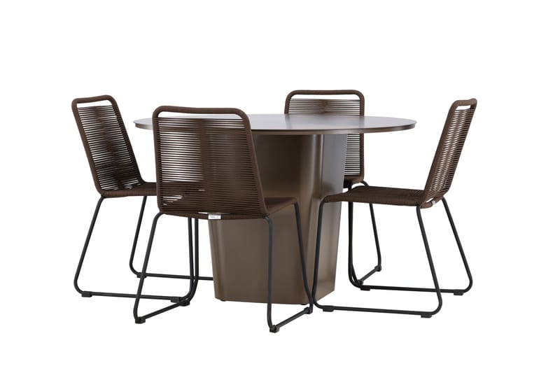 Santa Fe Matgrupp Utomhus + 4 Utestolar - Brun - Utemöbler - Utegrupp - Matgrupper utomhus