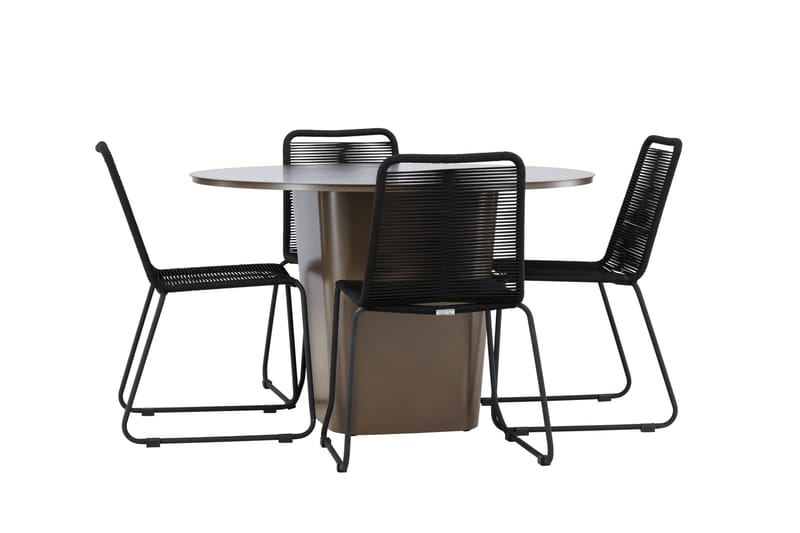 Santa Fe Matgrupp Utomhus + 4 Utestolar - Brun - Utemöbler - Utegrupp - Matgrupper utomhus