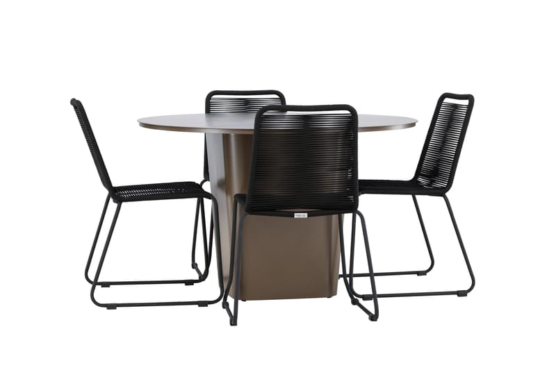 Santa Fe Matgrupp Utomhus + 4 Utestolar - Brun - Utemöbler - Utegrupp - Matgrupper utomhus