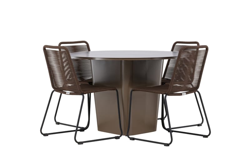 Santa Fe Matgrupp Utomhus + 4 Utestolar - Brun - Utemöbler - Utegrupp - Matgrupper utomhus