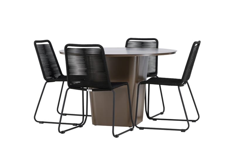 Santa Fe Matgrupp Utomhus + 4 Utestolar - Brun - Utemöbler - Utegrupp - Matgrupper utomhus