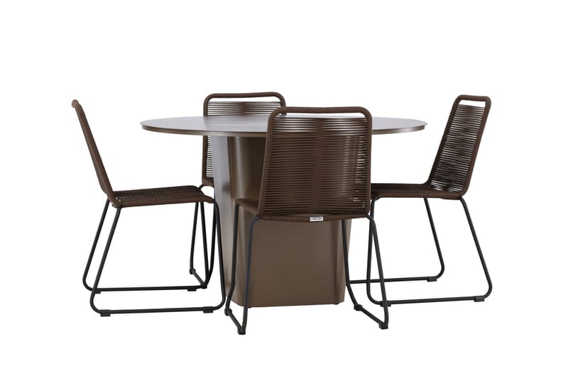 Santa Fe Matgrupp Utomhus + 4 Utestolar - Brun - Utemöbler - Utegrupp - Matgrupper utomhus
