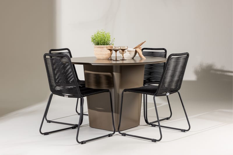 Santa Fe Matgrupp Utomhus + 4 Utestolar - Brun - Utemöbler - Utegrupp - Matgrupper utomhus