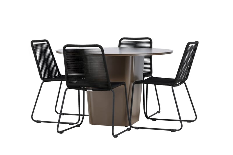 Santa Fe Matgrupp Utomhus + 4 Utestolar - Brun - Utemöbler - Utegrupp - Matgrupper utomhus