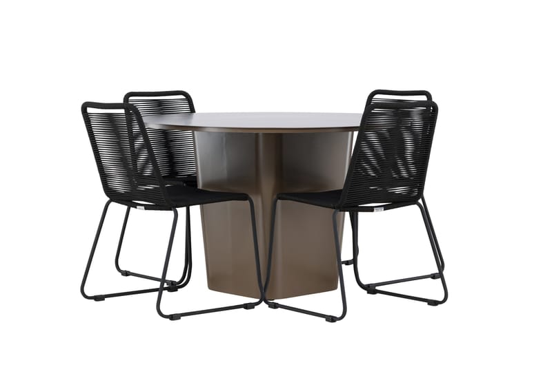 Santa Fe Matgrupp Utomhus + 4 Utestolar - Brun - Utemöbler - Utegrupp - Matgrupper utomhus