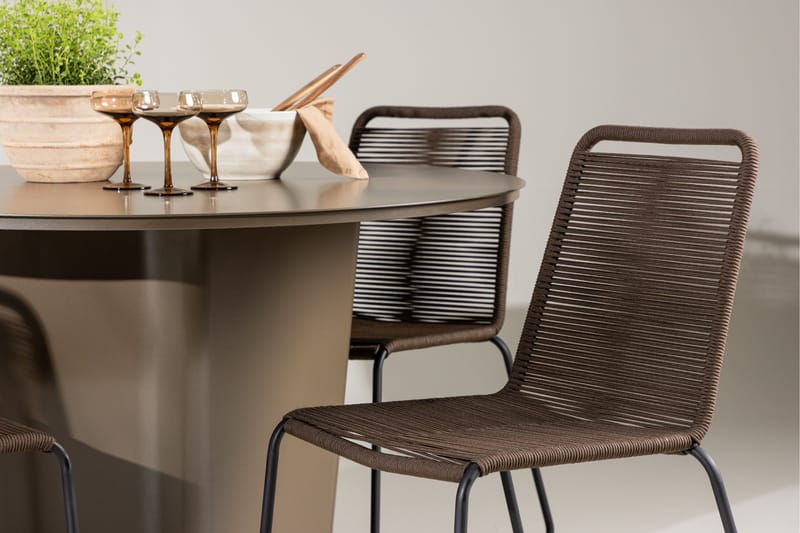 Santa Fe Matgrupp Utomhus + 4 Utestolar - Brun - Utemöbler - Utegrupp - Matgrupper utomhus