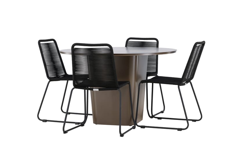 Santa Fe Matgrupp Utomhus + 4 Utestolar - Brun - Utemöbler - Utegrupp - Matgrupper utomhus