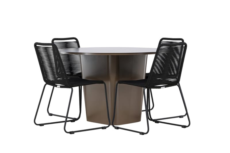 Santa Fe Matgrupp Utomhus + 4 Utestolar - Brun - Utemöbler - Utegrupp - Matgrupper utomhus