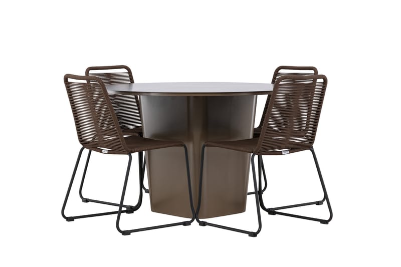 Santa Fe Matgrupp Utomhus + 4 Utestolar - Brun - Utemöbler - Utegrupp - Matgrupper utomhus