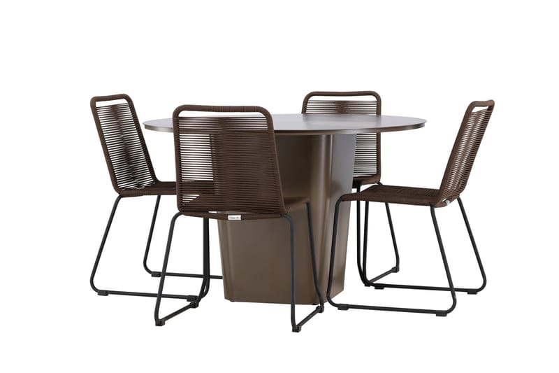 Santa Fe Matgrupp Utomhus + 4 Utestolar - Brun - Utemöbler - Utegrupp - Matgrupper utomhus