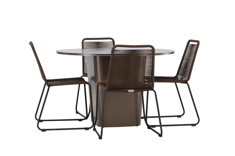 Santa Fe Matgrupp Utomhus + 4 Utestolar - Brun - Utemöbler - Utegrupp - Matgrupper utomhus