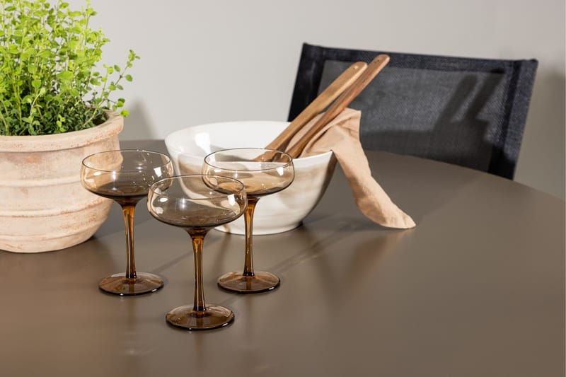 Santa Matgrupp Utomhus 120 cm Rund med 4 Alina Utestolar - Brun - Utemöbler - Utegrupp - Matgrupper utomhus