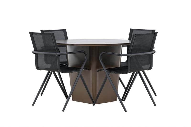Santa Matgrupp Utomhus 120 cm Rund med 4 Alina Utestolar - Utemöbler - Utegrupp - Matgrupper utomhus