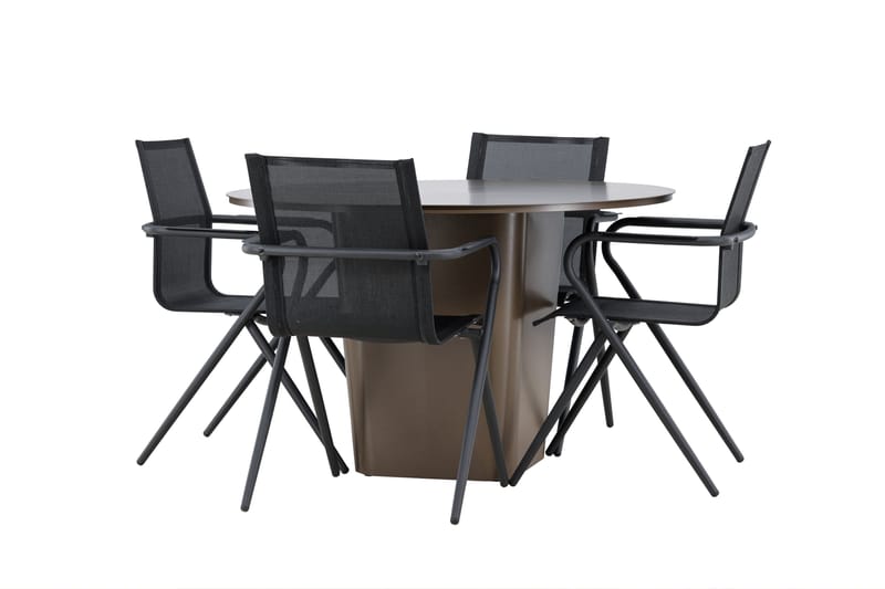 Santa Matgrupp Utomhus 120 cm Rund med 4 Alina Utestolar - Utemöbler - Utegrupp - Matgrupper utomhus