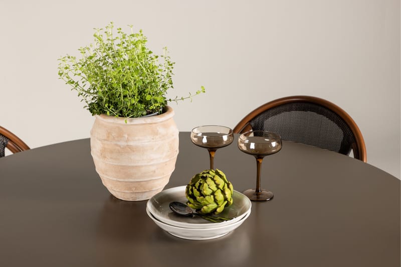 Santa Matgrupp Utomhus 120 cm Rund med 4 Guarda Utestolar - Brun - Utemöbler - Utegrupp - Matgrupper utomhus