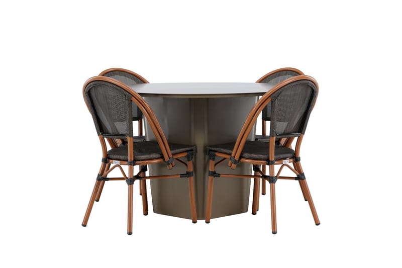 Santa Matgrupp Utomhus 120 cm Rund med 4 GUARDA Utestolar - Utemöbler - Utegrupp - Matgrupper utomhus