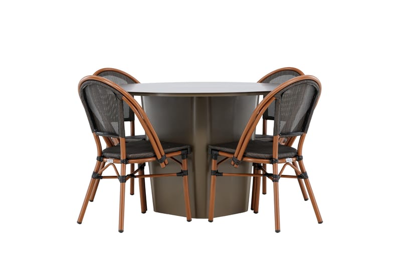 Santa Matgrupp Utomhus 120 cm Rund med 4 GUARDA Utestolar - Utemöbler - Utegrupp - Matgrupper utomhus