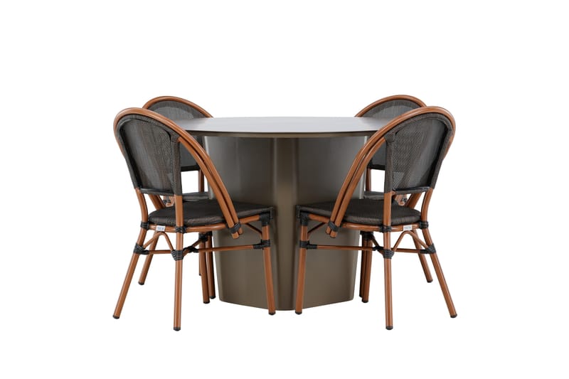 Santa Matgrupp Utomhus 120 cm Rund med 4 GUARDA Utestolar - Utemöbler - Utegrupp - Matgrupper utomhus