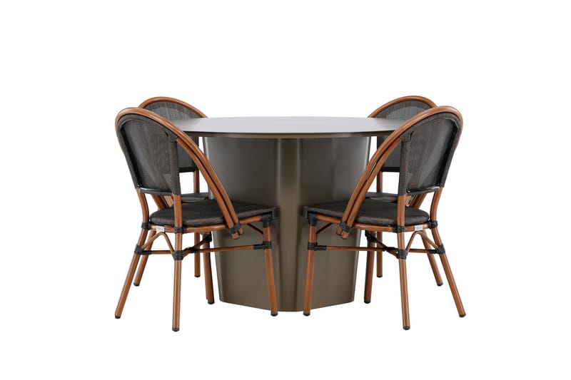 Santa Matgrupp Utomhus 120 cm Rund med 4 GUARDA Utestolar - Utemöbler - Utegrupp - Matgrupper utomhus