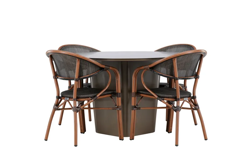 Santa Matgrupp Utomhus 120 cm Rund med 4 Vila Real Utestolar