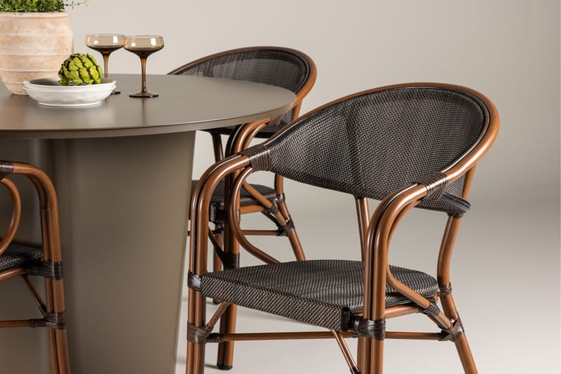 Santa Matgrupp Utomhus 120 cm Rund med 4 Vila Real Utestolar - Utemöbler - Utegrupp - Matgrupper utomhus