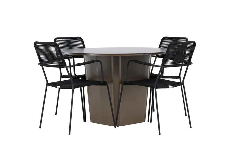 Santa Matgrupp Utomhus + 4 Utestolar, Brun