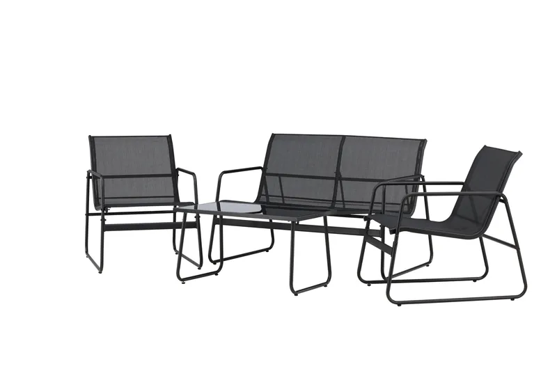 Scopello Soffgrupp Utomhus 4-sits - Svart - Utemöbler - Utegrupp - Loungegrupp